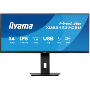 34" 21:9 IPS РК монітор, 3440х1440, 120 Гц, 1 мс, AdaptiveSync, HDR, 2xHDMI 2.0/1xDP 1.2/2xUSB 3.2/2 XUB3493WQSU-B6