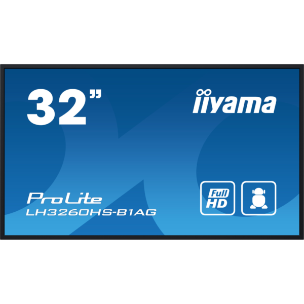 31.5" 16:9 VA РК дісплей, 1920х1080, 24/7, 500 кд/ м2, ОС Android 11, 3xHDMI 2.0/1xRS-232c/1xLAN/2xUS LH3260HS-B1AG