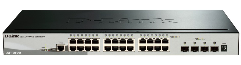 5890e0c4132af_dgs-1510-28x_a1_front Комутатор D-Link DGS-1510-28X 24xGE, 4xSFP+, SmartPro