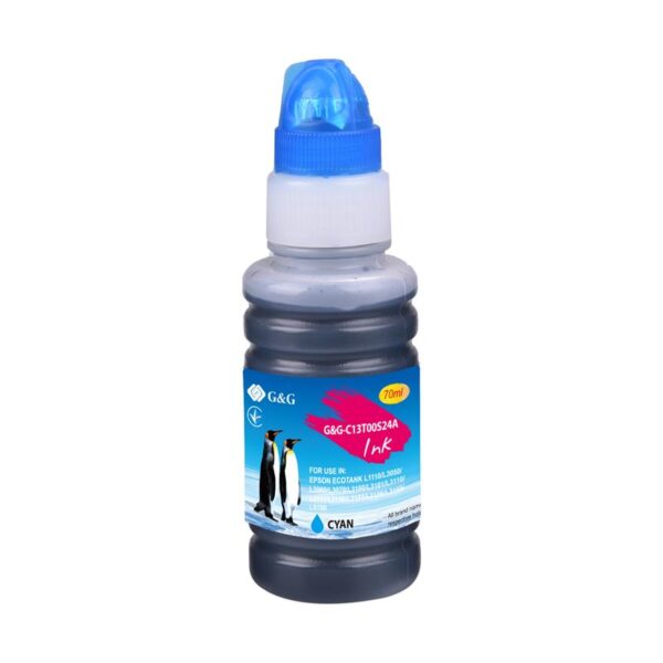 Контейнер з чорнилом G&G до Epson L3100, L3101, L3110, L3150, L3151, L1110, L3156, L3160, L5190 cyan 70мл