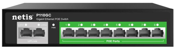 643d83a6b3ef2_za Комутатор Netis P110GC 10xGE (8xPoE, 2xUplink), 120Вт, Некерований