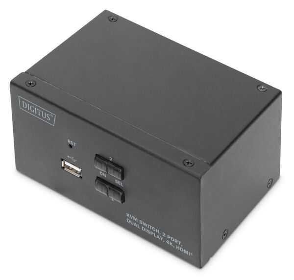 KVM-перемикач DIGITUS Desktop HDMI, 2 Port, Dual Display, 4K
