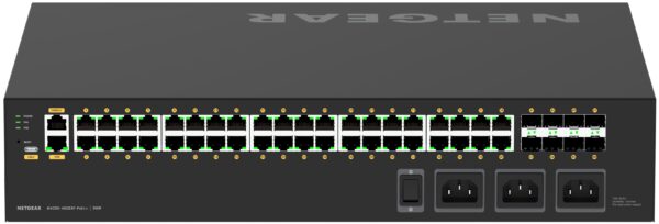 Комутатор NETGEAR M4250-40G8XF-PoE++ (GSM4248UX), 40x1GE Ultra90 PoE++ (2880Вт), 8xSFP+, AV Line керований L2