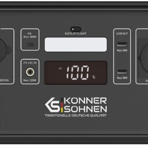 Портативна електростанція Konner&Sohnen KS 500PS, 500Вт, 448Вт·год, LifePo4, 230В, Bluetooth, 4.9кг