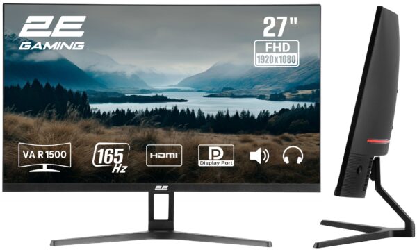 Монітор 2E GAMING 27" R2723BV HDMI, DP, MM, VA, 165Hz, 6ms, CURVED, FreeSync