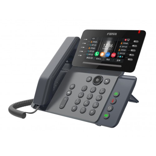 Телефон IP Fanvil V65 2xGE LAN, 1xUSB-A, BT4.2, Wi-Fi, 45 DSS клавіш, 20 SIP line, SW Linux, PoE, 4.3" кольоровий дисплей, чорний