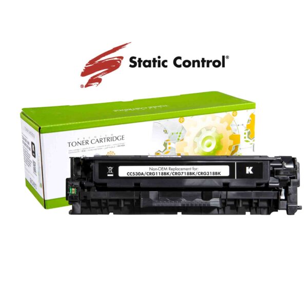 7768_1 картридж Static Control восстановленный HP CC530A (304A), Canon 718 black