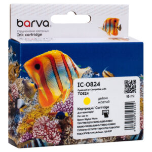 Картридж сумісний Epson T0814/T0824 XL (C13T11144A10/C13T11244A10) 460 арк, жовтий Barva (IC-0824)
