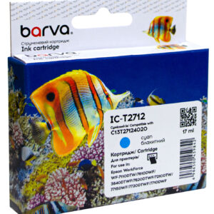 Картридж сумісний Epson 27XL/T2712 (C13T27124020) 1100 арк, блакитний Barva (IC-T2712)