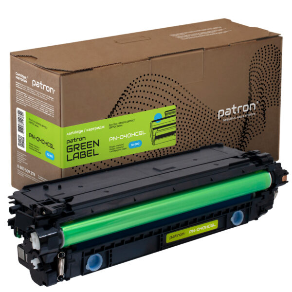 Doc-137487 Картридж сумісний Canon 040 H Green Label, блакитний Patron (PN-040HCGL)