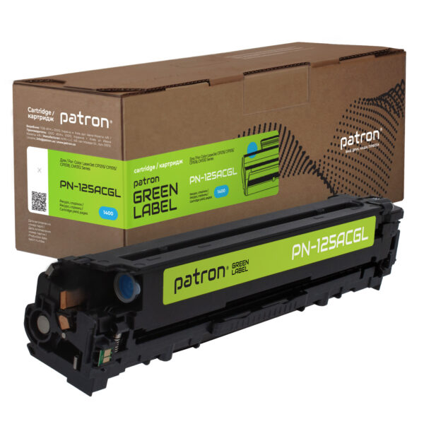 Doc-173412 Картридж сумісний HP 125A (CB541A) Green Label, блакитний Patron (PN-125ACGL)