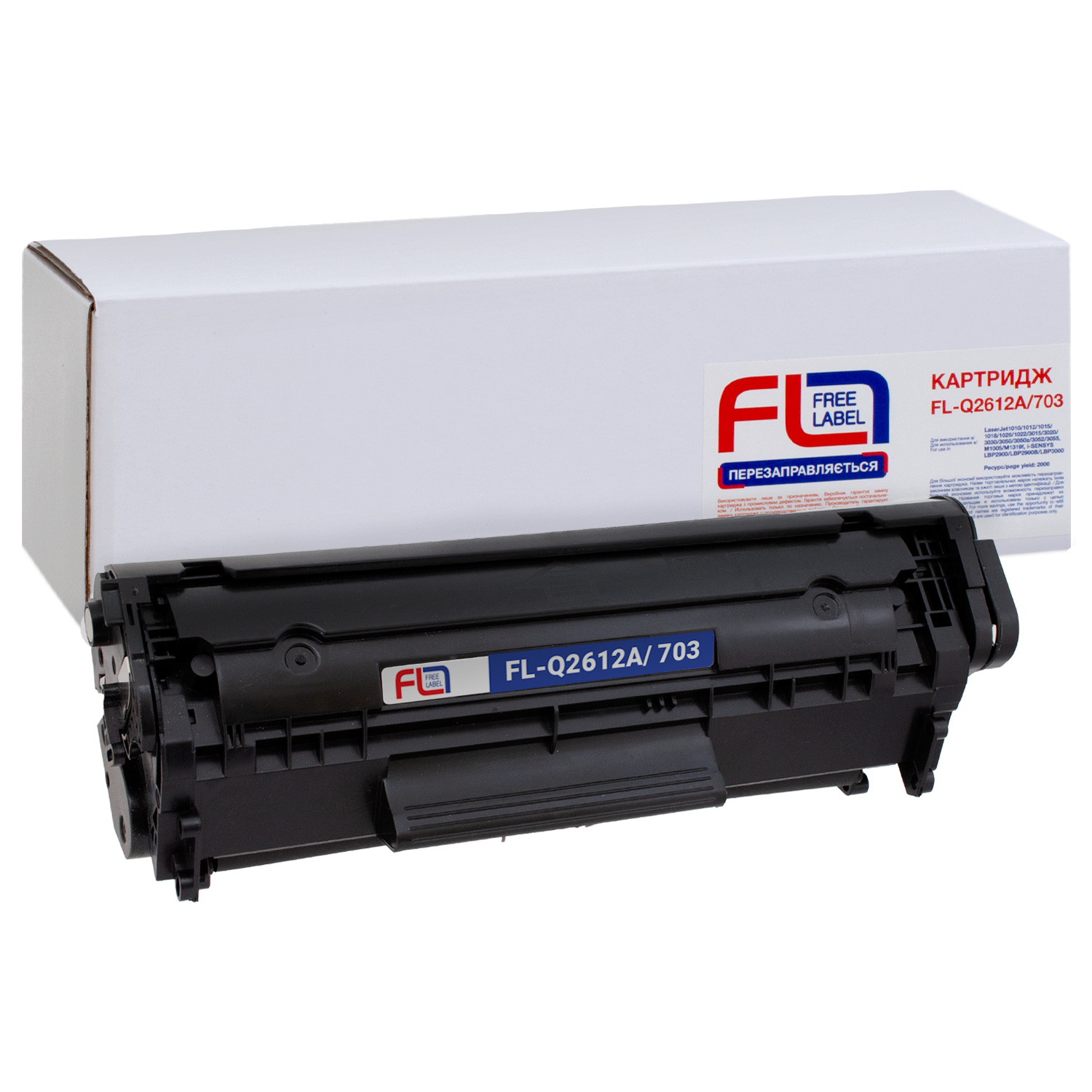 Картридж сумісний HP 12A (Q2612A)/Canon 703 Free Label (FL-Q2612A/703)