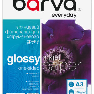 Фотопапір глянцевий 180 г/м2, A3, 20 арк Everyday Barva (IP-CE180-284)