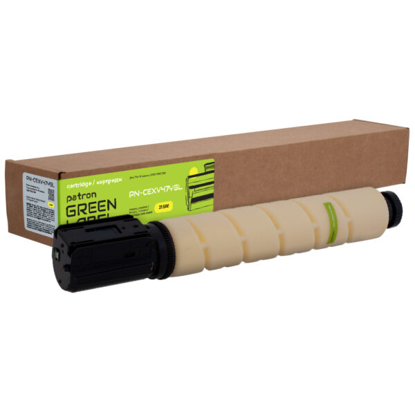 Doc-212871 Тонер-картридж сумісний Canon C-EXV47 Green Label, жовтий Patron (PN-CEXV47YGL)