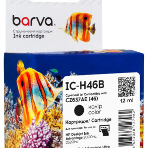 Картридж струменевий HP 46 (CZ637AE) 1500 арк, чорний Barva (IC-H46B)