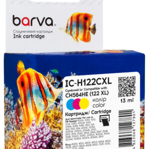 Картридж струменевий HP 122XL (CH562HE/CH564HE) 330 арк, триколірний Barva (IC-H122CXL)