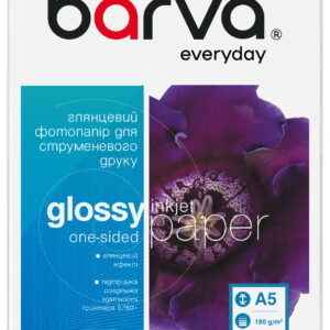 Фотопапір глянцевий 180 г/м2, A5, 100 арк Everyday Barva (IP-CE180-450)
