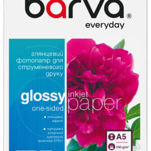 Фотопапір глянцевий 230 г/м2, A5, 100 арк Everyday Barva (IP-CE230-451)