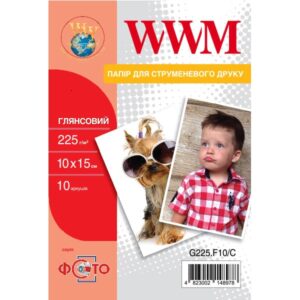 Фотопапір WWM  глянсовий 225г/м кв, 10см x 15см, 10л (G225.F10/C)