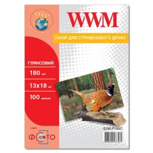 Фотопапір WWM  глянсовий 180г/м кв, 13см х 18см, 100 арк (G180.P100/C)