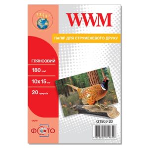Фотопапір WWM  глянсовий 180г/м кв, 10см x 15см, 20 арк (G180.F20)