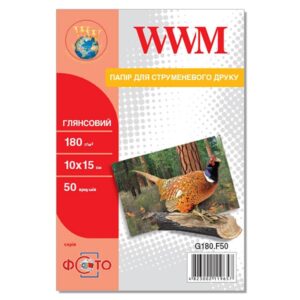 Фотопапір WWM  глянсовий 180г/м кв, 10см x 15см, 50 арк (G180.F50)