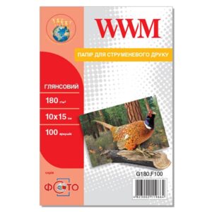 Фотопапір WWM  глянсовий 180г/м кв, 10см x 15см, 100 арк (G180.F100)
