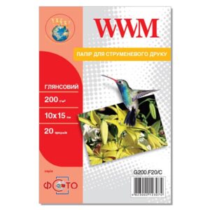 Фотопапір WWM  глянсовий 200г/м кв, 10см x 15см, 20 арк (G200.F20/C)