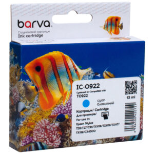 Картридж сумісний Epson T0922/T1082 (C13T10824A10) 500 арк, блакитний Barva (IC-0922)