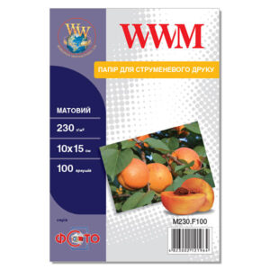 Фотопапір WWM матовий 230г/м кв, 10см x 15см, 100 арк (M230.F100)