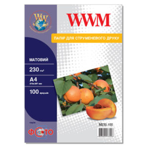 Фотопапір WWM матовий 230г/м кв, A4, 100 арк (M230.100)