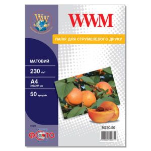 Фотопапір WWM матовий 230г/м кв, A4, 50 арк (M230.50)