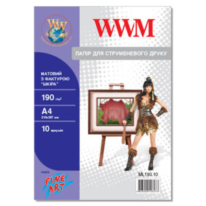 Фотопапір WWM матовий "Шкіра" 190Г/м кв, A4, 10л (ML190.10)