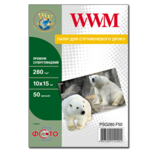 Фотопапір WWM суперглянсовий 280г/м кв, 10см x 15см, 50 арк (PSG280.F50)