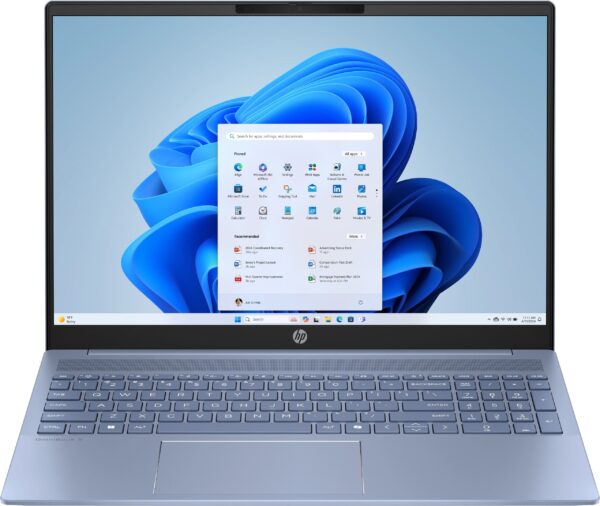 Ноутбук HP OmniBook 5 16-af1016ua 16" WUXGA IPS AG, Intel U7-255U, 16GB, F1TB, UMA, DOS, блакитний