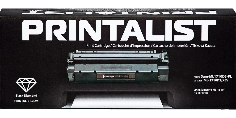 sam-ml1710d3-pl_2 Картридж тон. PRINTALIST для Samsung ML-1510/1710/1750 аналог ML-1710D3/XEV Black ( 3000 ст.) (Sam-ML1710D3-PL)