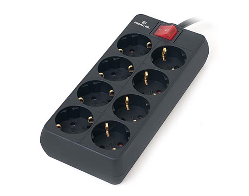 515733-new Фільтр живлення REAL-EL RS-8 Protect 1.8 м Black (EL122300021)