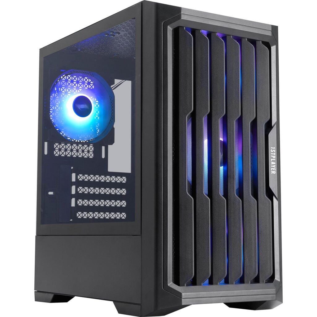 Корпус 1stPlayer H2-BK-4F7 Black без БЖ