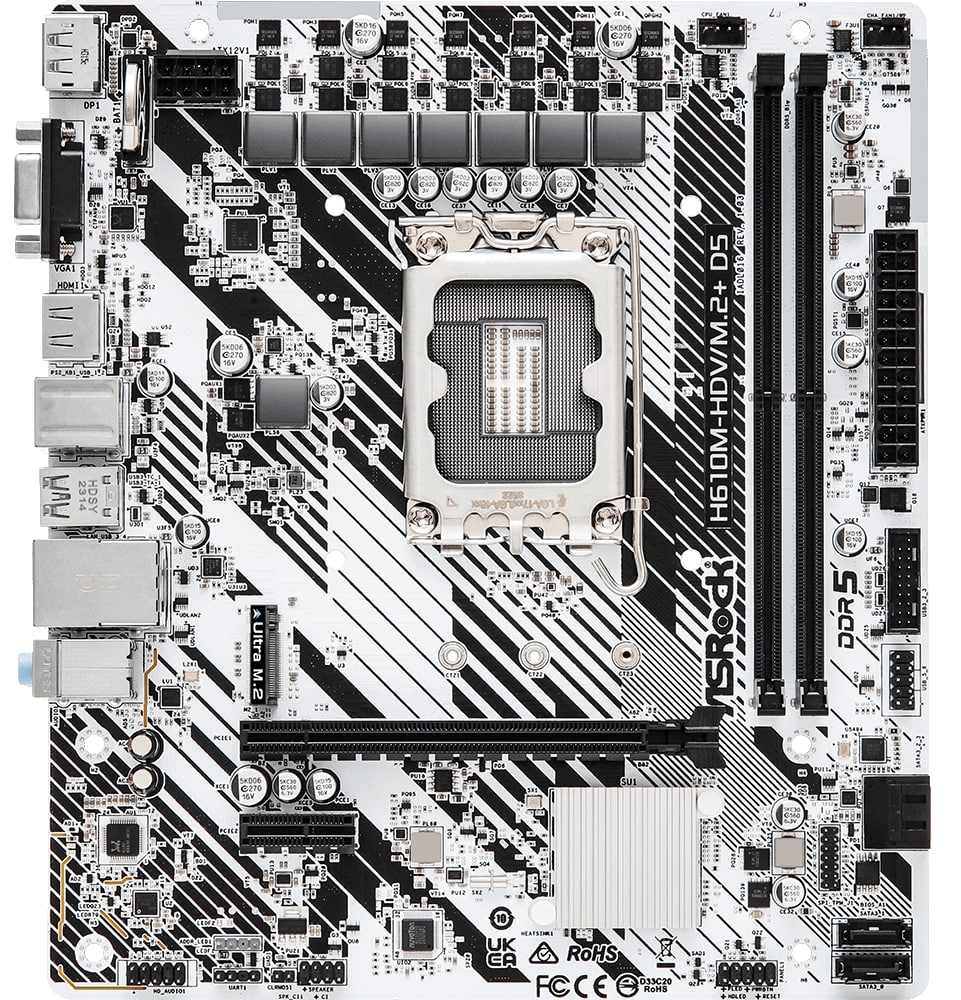Compressed by jpeg-recompress Материнська плата ASRock H610M-HDV/M.2+ D5 Socket 1700