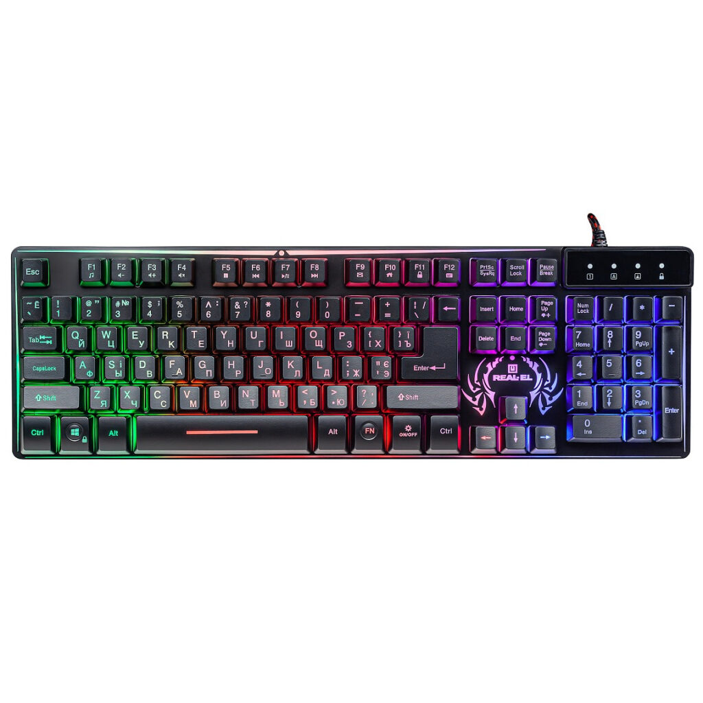Klaviatura-REAL-EL-Comfort-7090-Backlit-Black-EL12-13-36hs96 Клавіатура REAL-EL Comfort 7090 Backlit Black (EL123100031)