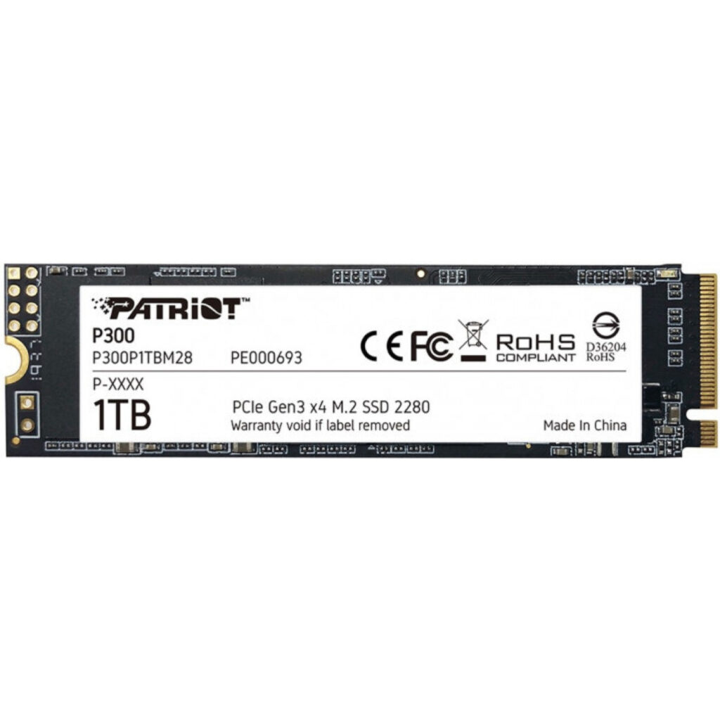 Накопичувач SSD 1TB Patriot P300 M.2 2280 PCIe 3.0 x4 NVMe TLC (P300P1TBM28)