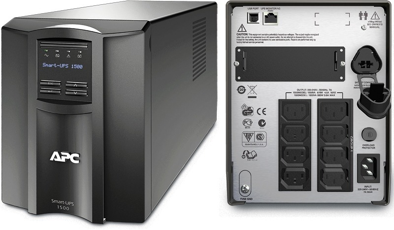 SMT-1500I-464682-2386374 Джерело безперебійного живлення APC Smart-UPS 1500VA LCD, Lin.int., AVR, 8 х IEC, SmartSlot, USB, RJ-45, метал (SMT 1500I)