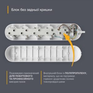 Подовжувач блоковий (PP) Electrum 3 розетки 3м із заземленням та вимикачем C-ES-1538